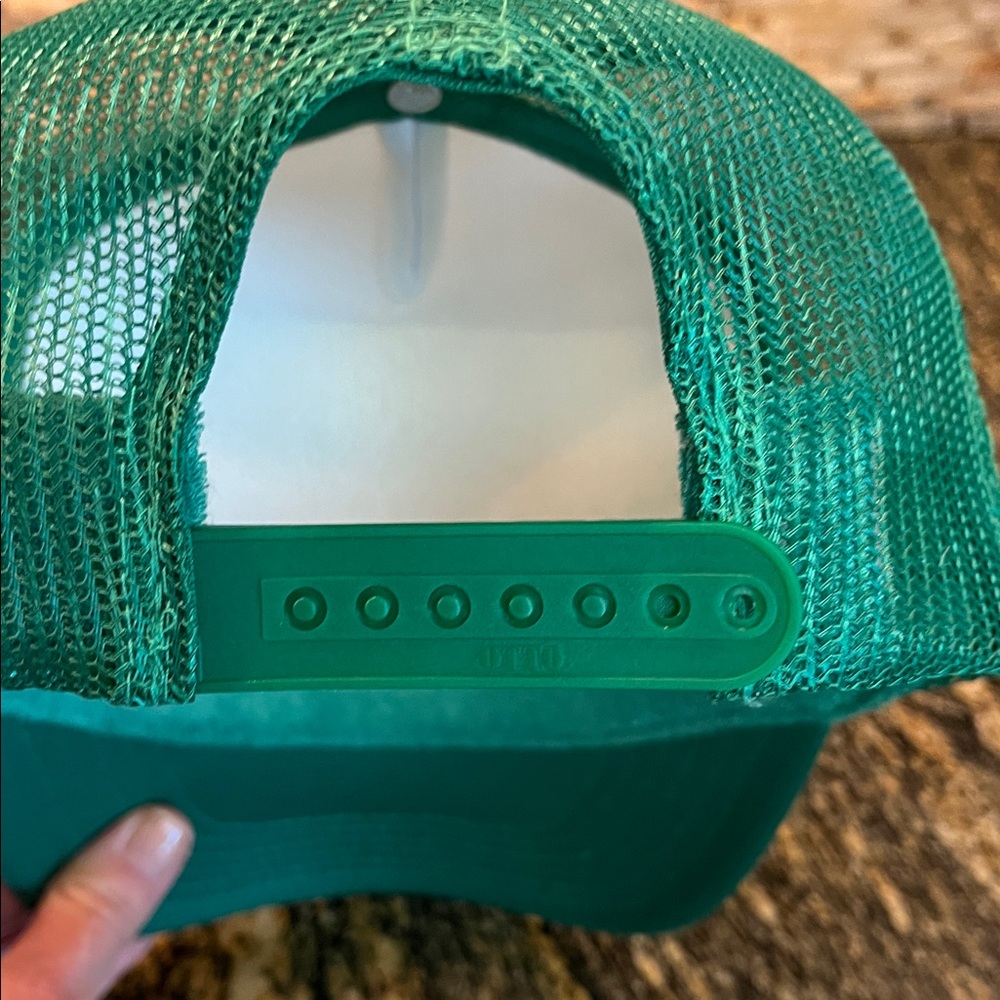 Retro Green and White Trucker Hat with Script Design “let them” - Picture 5 of 5